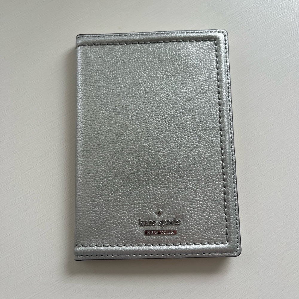 Kate Spade Metallic Silver Passport Holder